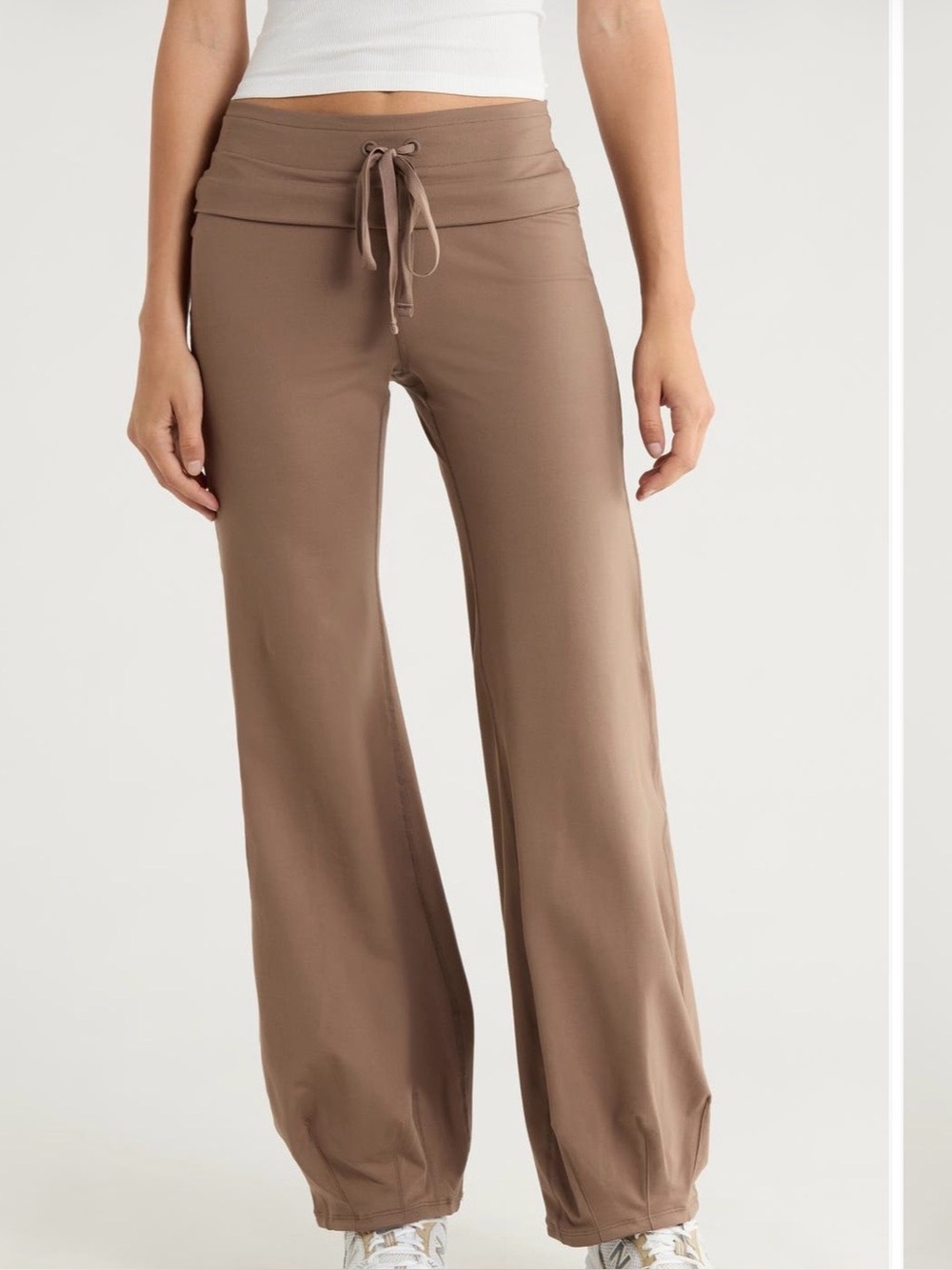 Free people free movement. drawstring, quick step flare pants, sand.